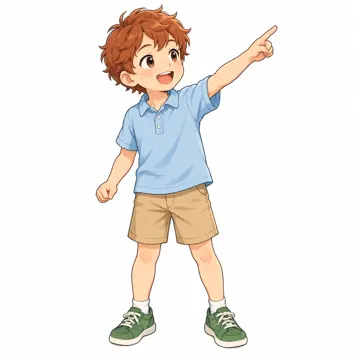 いろいろな子ども・大人・子どもの基本ポーズ・表情 子どもの基本ポーズ・表情 指さす