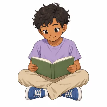 いろいろな子ども・大人・子どもの基本ポーズ・表情 子どもの基本ポーズ・表情 座って本を読む