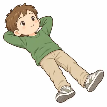 いろいろな子ども・大人・子どもの基本ポーズ・表情 子どもの基本ポーズ・表情 寝転がる