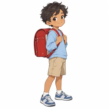 いろいろな子ども・大人・子どもの基本ポーズ・表情 子どもの基本ポーズ・表情 ランドセルを背負う
