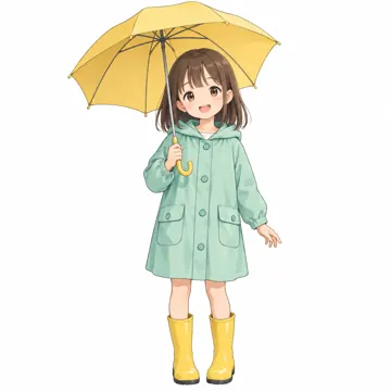いろいろな子ども・大人・子どもの基本ポーズ・表情 子どもの基本ポーズ・表情 傘をさす