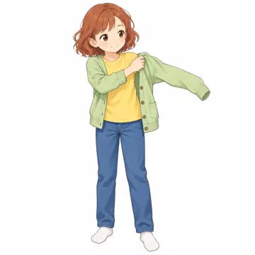 いろいろな子ども・大人・子どもの基本ポーズ・表情 子どもの基本ポーズ・表情 着替える