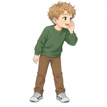 いろいろな子ども・大人・子どもの基本ポーズ・表情 子どもの基本ポーズ・表情 ひそひそ話す