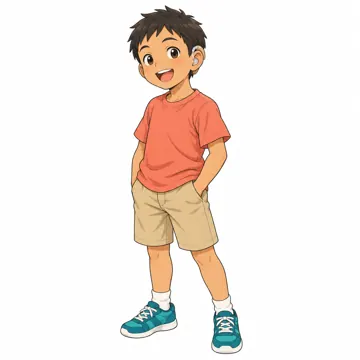 いろいろな子ども・大人・子どもの基本ポーズ・表情 子どもの基本ポーズ・表情 補聴器をつけて笑う