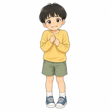 いろいろな子ども・大人・子どもの基本ポーズ・表情 子どもの基本ポーズ・表情 低学年の子が泣きそうな顔