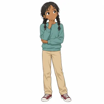 いろいろな子ども・大人・子どもの基本ポーズ・表情 子どもの基本ポーズ・表情 高学年の子が考えこむ