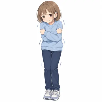いろいろな子ども・大人・子どもの基本ポーズ・表情 子どもの基本ポーズ・表情 寒くてふるえる