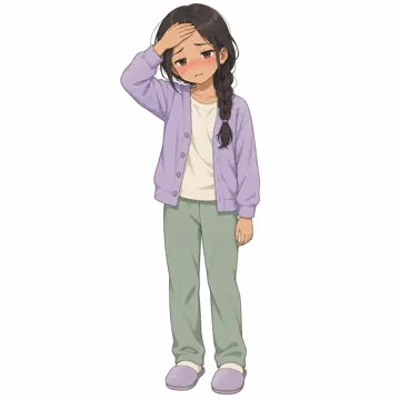 いろいろな子ども・大人・子どもの基本ポーズ・表情 子どもの基本ポーズ・表情 熱がある(おでこに手)