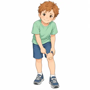 いろいろな子ども・大人・子どもの基本ポーズ・表情 子どもの基本ポーズ・表情 けがをしてばんそうこう
