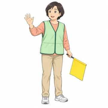 いろいろな子ども・大人・大人(支える人・保護者・しごと) いろいろな大人 地域ボランティアが見守りをする