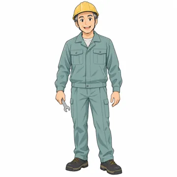 いろいろな子ども・大人・大人(支える人・保護者・しごと) いろいろな大人 工場の作業員