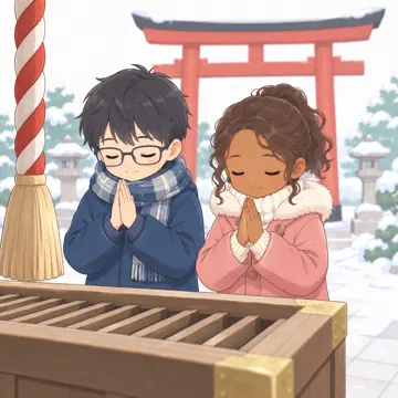 季節・行事の挿絵 季節・行事の挿絵 1月:初もうで