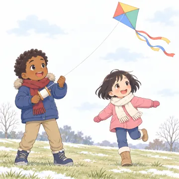 季節・行事の挿絵 季節・行事の挿絵 1月:たこあげ