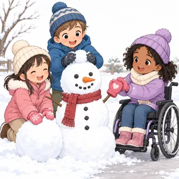 季節・行事の挿絵 季節・行事の挿絵 1月:雪遊び