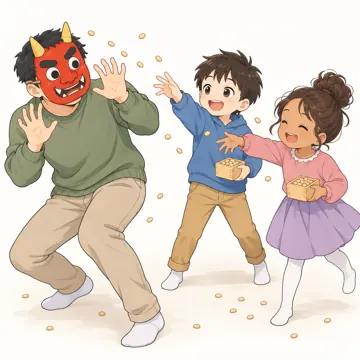 季節・行事の挿絵 季節・行事の挿絵 2月:節分の豆まき