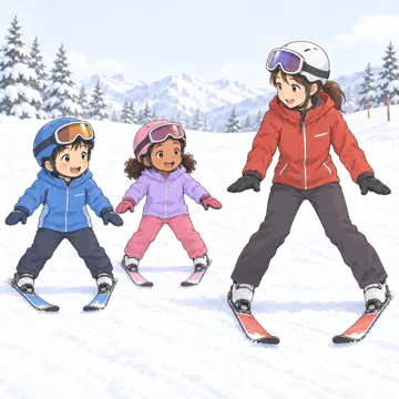 季節・行事の挿絵 季節・行事の挿絵 2月:スキー教室