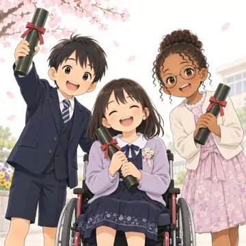 季節・行事の挿絵 季節・行事の挿絵 3月:卒業式