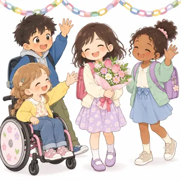 季節・行事の挿絵 季節・行事の挿絵 3月:お別れ会