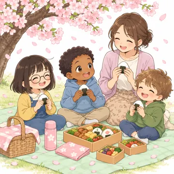 季節・行事の挿絵 季節・行事の挿絵 4月:お花見