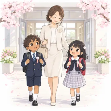 季節・行事の挿絵 季節・行事の挿絵 4月:入学式