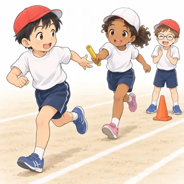 季節・行事の挿絵 季節・行事の挿絵 5月:運動会の練習