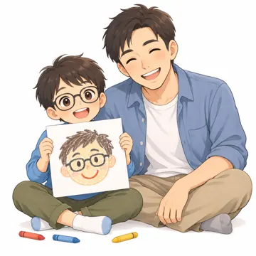 季節・行事の挿絵 季節・行事の挿絵 6月:父の日の似顔絵