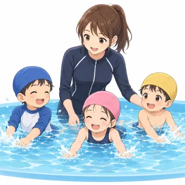 季節・行事の挿絵 季節・行事の挿絵 6月:プール開き
