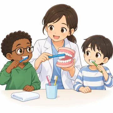 季節・行事の挿絵 季節・行事の挿絵 6月:歯みがき指導