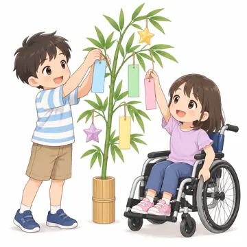 季節・行事の挿絵 季節・行事の挿絵 7月:七夕の短冊