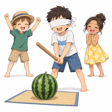 季節・行事の挿絵 季節・行事の挿絵 7月:すいかわり