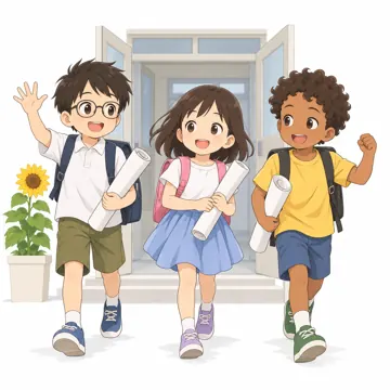 季節・行事の挿絵 季節・行事の挿絵 7月:夏休みの始まり