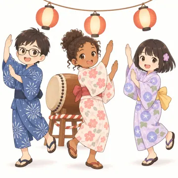 季節・行事の挿絵 季節・行事の挿絵 8月:盆踊り