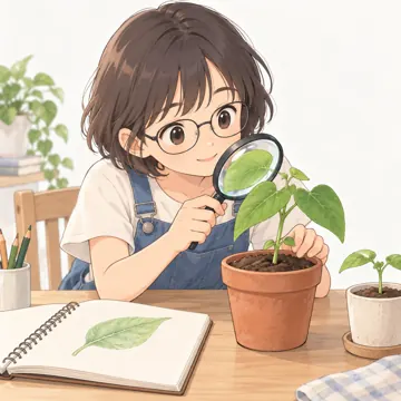 季節・行事の挿絵 季節・行事の挿絵 8月:夏休みの自由研究