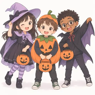 季節・行事の挿絵 季節・行事の挿絵 10月:ハロウィンの仮装
