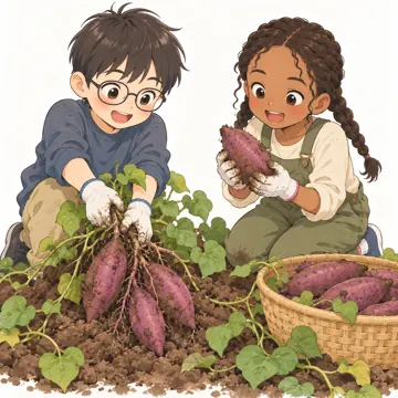 季節・行事の挿絵 季節・行事の挿絵 10月:いもほり