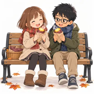 季節・行事の挿絵 季節・行事の挿絵 11月:焼きいも
