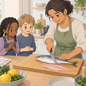 安全・くらし 安全・くらし 食育:魚をさばく様子を見る