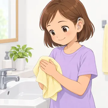 安全・くらし 安全・くらし 手洗い・感染予防:手をふく