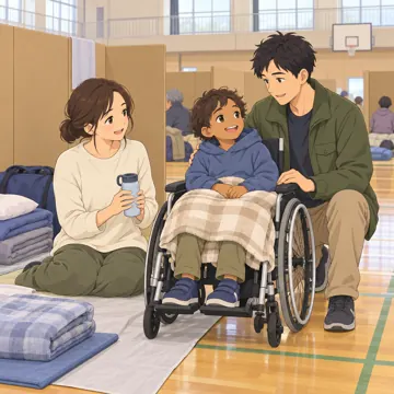 安全・くらし 安全・くらし 防災:避難所で過ごす家族
