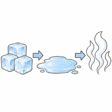 算数・理科の教具 算数・理科の教具 理科:水のすがた(氷・水・湯気を並べる)
