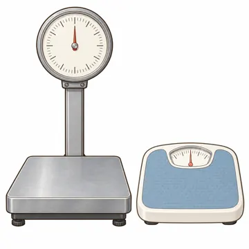 算数・理科の教具 算数・理科の教具 算数:台ばかりと体重計を並べる