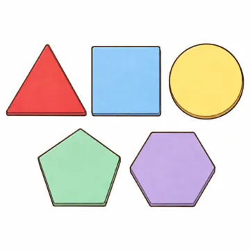 算数・理科の教具 算数・理科の教具 算数:平面の図形(三角形・四角形・円・五角形・六角形のカード)