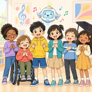 教科の場面 教科の場面 音楽:ハルやミオたちが合唱をしている