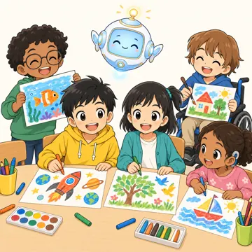 情報モラルの場面(テーマ別) 情報モラルの場面 著作権:ハルやミオたちが友だちの作品をまねしない