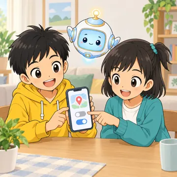 情報モラルの場面(テーマ別) 情報モラルの場面 位置情報:ハルやミオたちがスマホの位置情報の設定を見直す