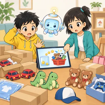 情報モラルの場面(テーマ別) 情報モラルの場面 ネット通販:ハルやミオたちがポイントの使いすぎに気づく