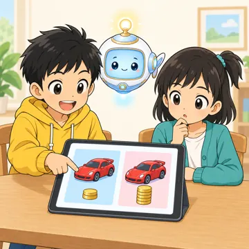 情報モラルの場面(テーマ別) 情報モラルの場面 ネット通販:ハルやミオたちが値段を比べる