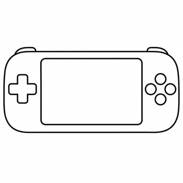 ぬりえ(線画)・キャラクター・小物 ぬりえ(線画) 携帯ゲーム機1台