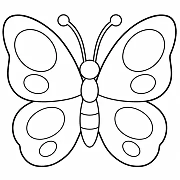 ぬりえ(線画)・テーマ別(デジタル・学校・季節・生きもの・はたらく人) ぬりえ 生きもの・自然:ちょうちょ