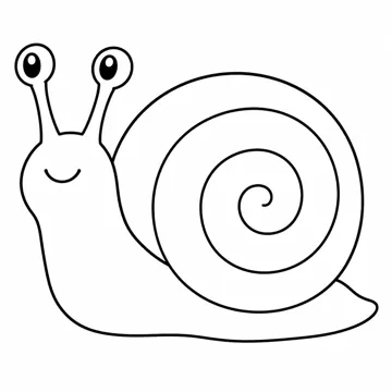 ぬりえ(線画)・テーマ別(デジタル・学校・季節・生きもの・はたらく人) ぬりえ 生きもの・自然:かたつむり
